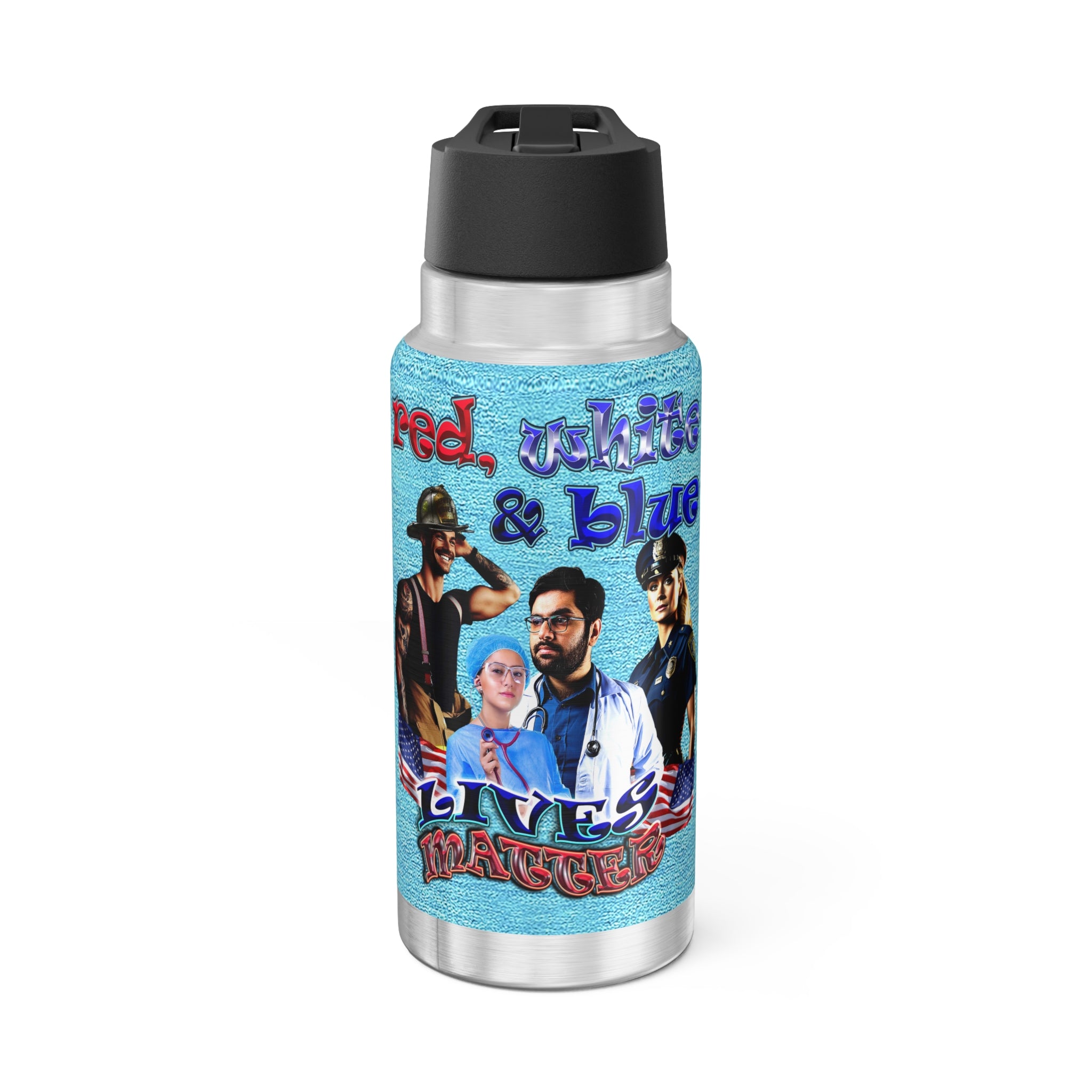 rw&b lives matter - Gator Tumbler, 32oz  (faded blue)
