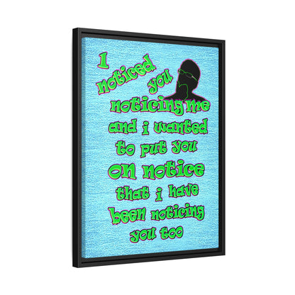 noticed you noticing - framed canvas art (faded blue)