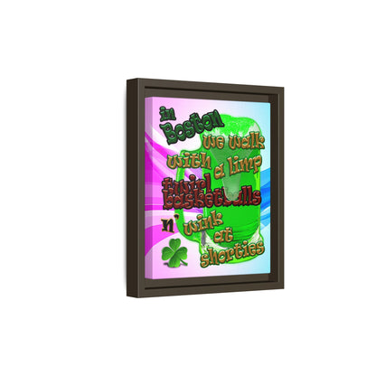 celtics logo - framed canvas art (light blue-pink wave)