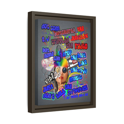 drop the beat - framed canvas art (grey-light grey)