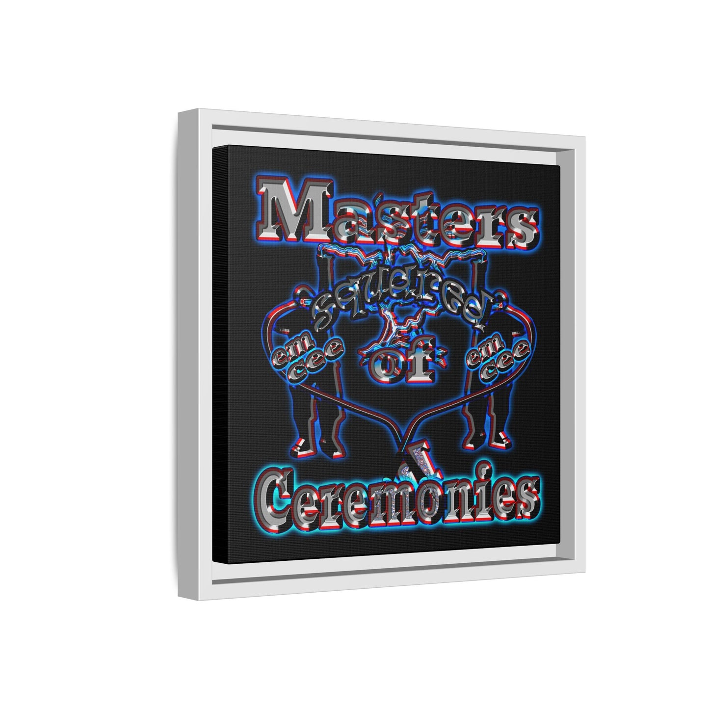 em cee squared - framed canvas art (black)