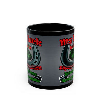 my luck - Black Mug (grey-light grey)
