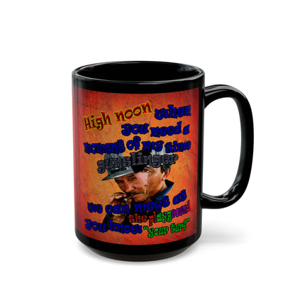high noon - Black Mug (burnt orange)