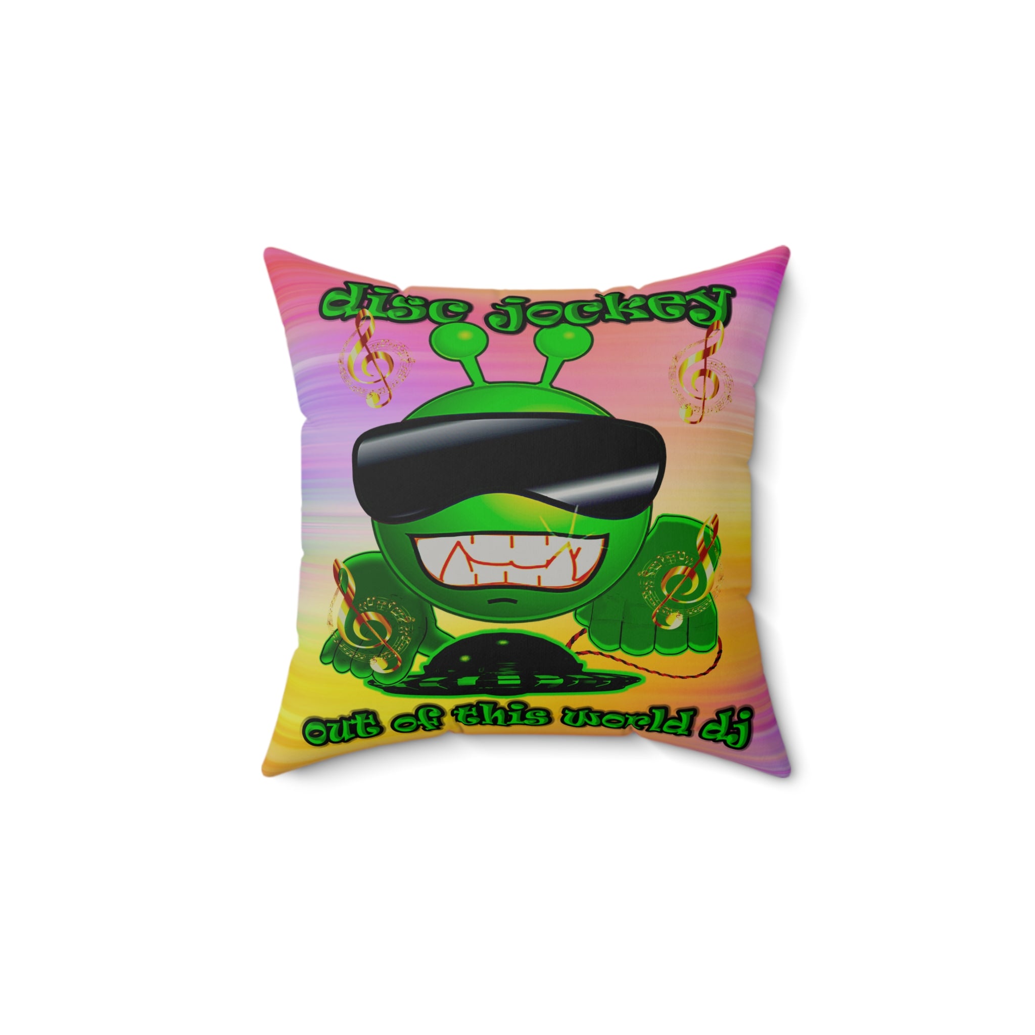 disc jockey - Faux Suede Square Pillow - (color blur)