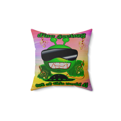 disc jockey - Faux Suede Square Pillow - (color blur)