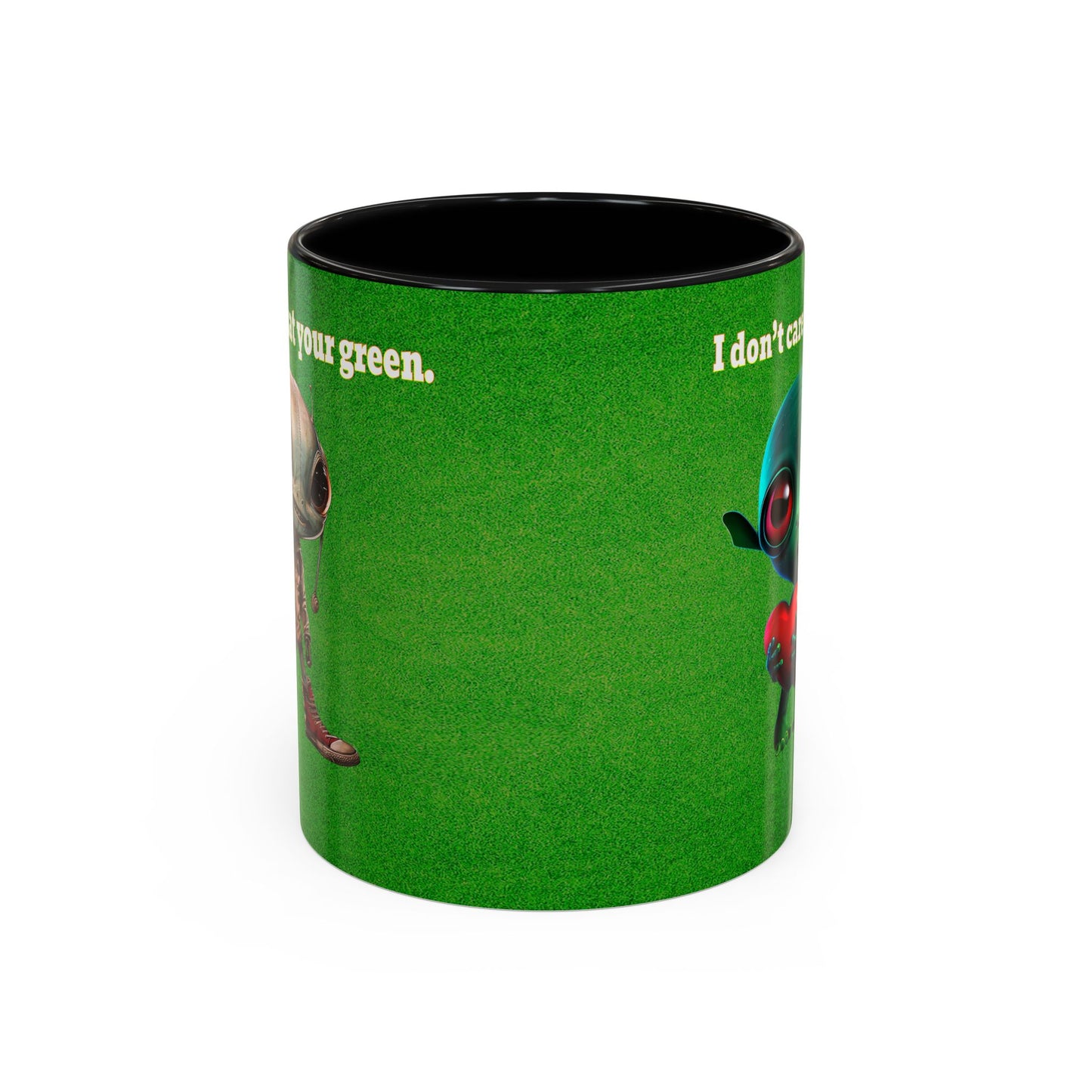 I don't care that your grey - Accent Mug (green turf)
