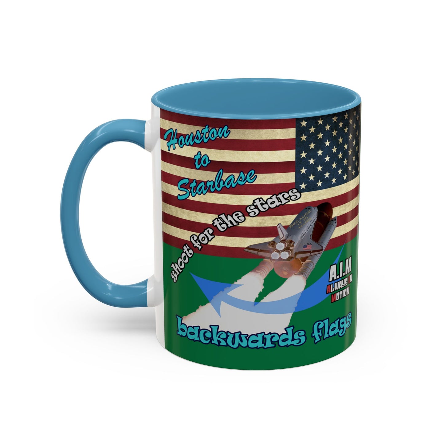 shoot for the stars - Accent Mug (dark green)