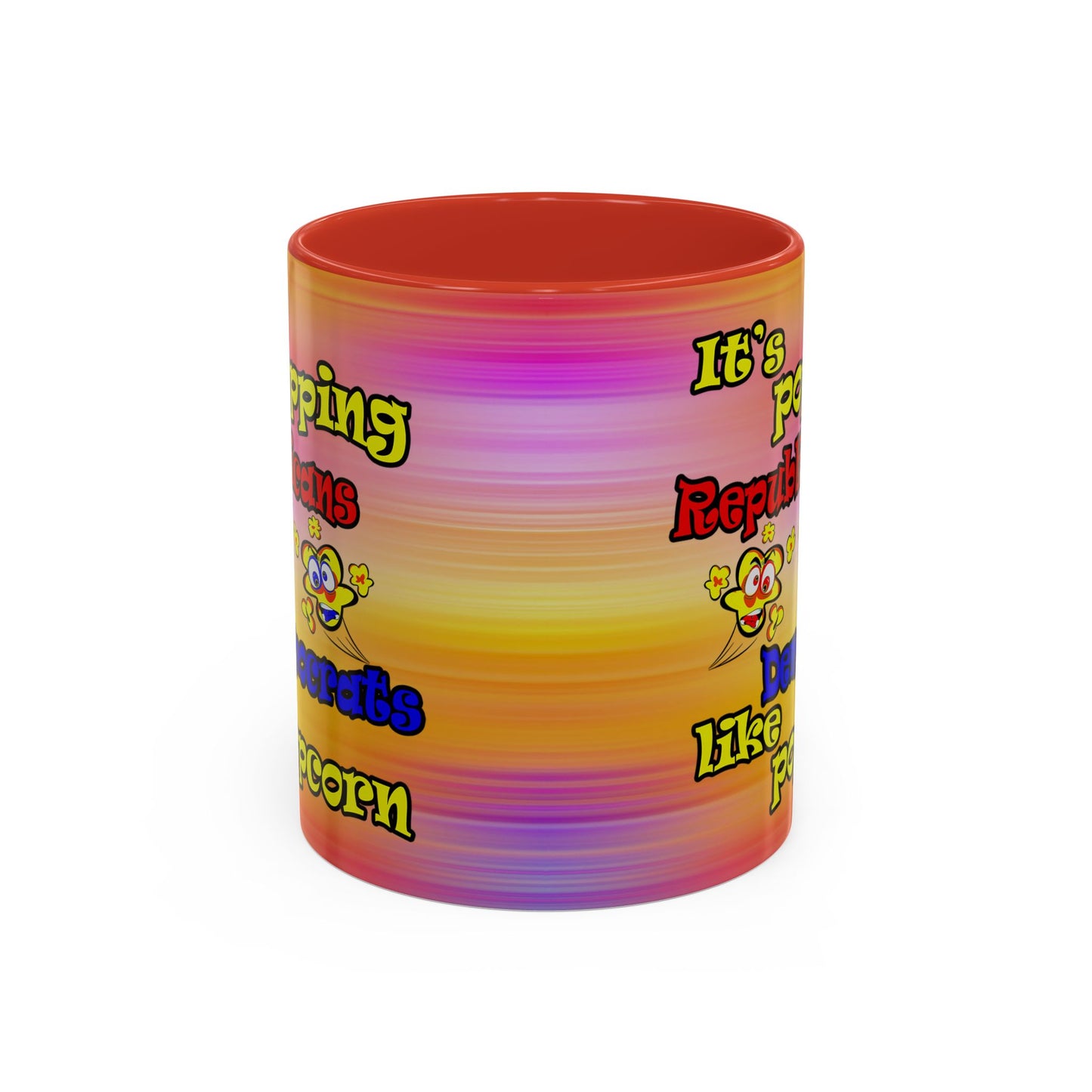 popping like popcorn - Accent Mug (color blur)