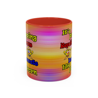 popping like popcorn - Accent Mug (color blur)