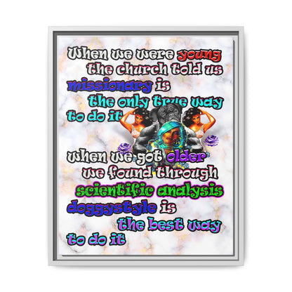 doggystyle - framed canvas art (white marble)