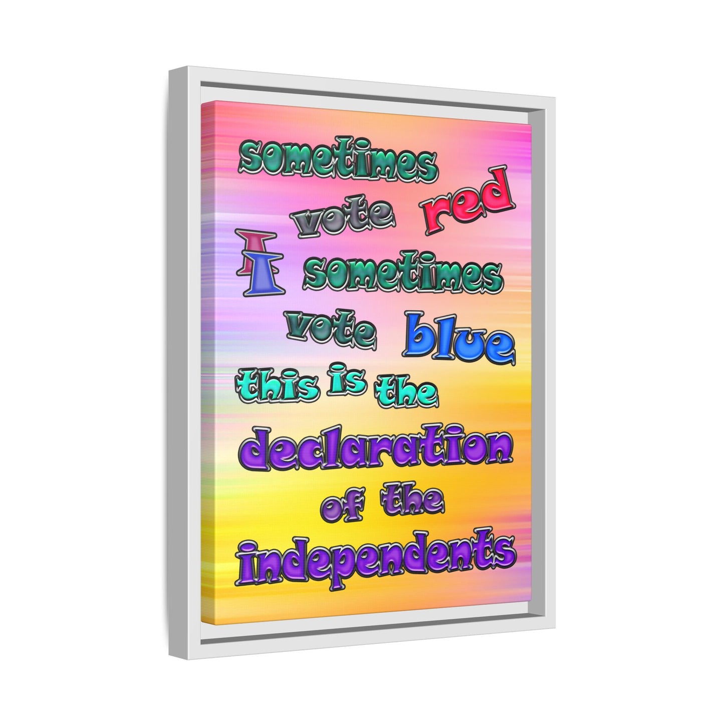 declaration of the independents - framed canvas art (color blur)