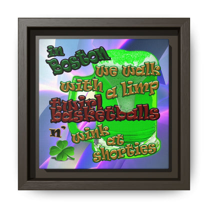 celtics logo - framed canvas art (grey-pink wave)