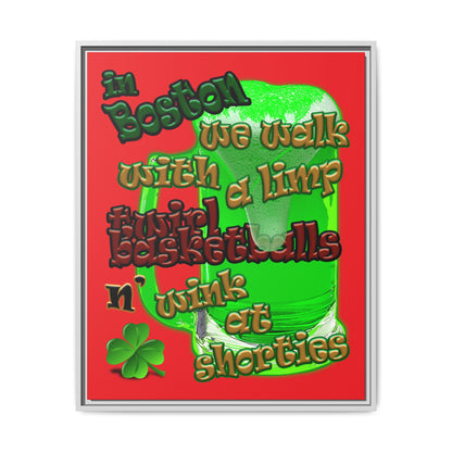 celtics logo - framed canvas art (red)
