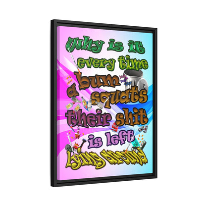 the bum's shit - framed canvas art (light blue-pink wave)