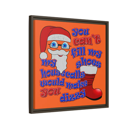 santa's shoes - framed canvas art (orange)