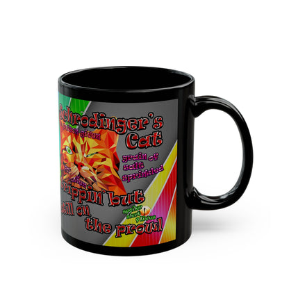 schrodinger's cat - Black Mug (rainbow split)