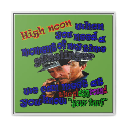 high noon - framed canvas art (green)