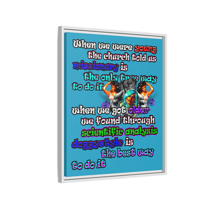 doggystyle - framed canvas art (turquoise)