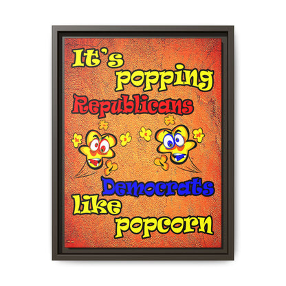 popping like popcorn - framed canvas art (burnt orange)