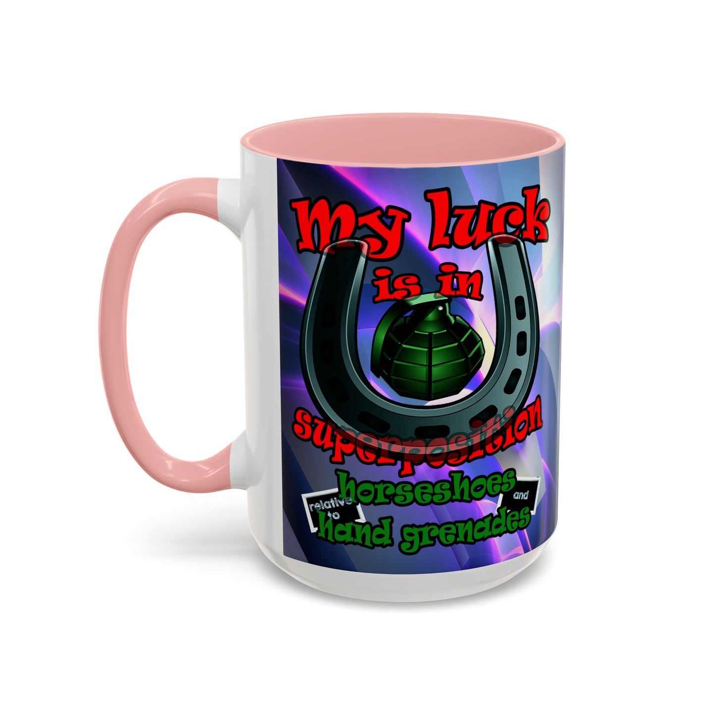 my luck - Accent Mug (grey-pink wave)
