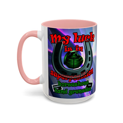 my luck - Accent Mug (grey-pink wave)