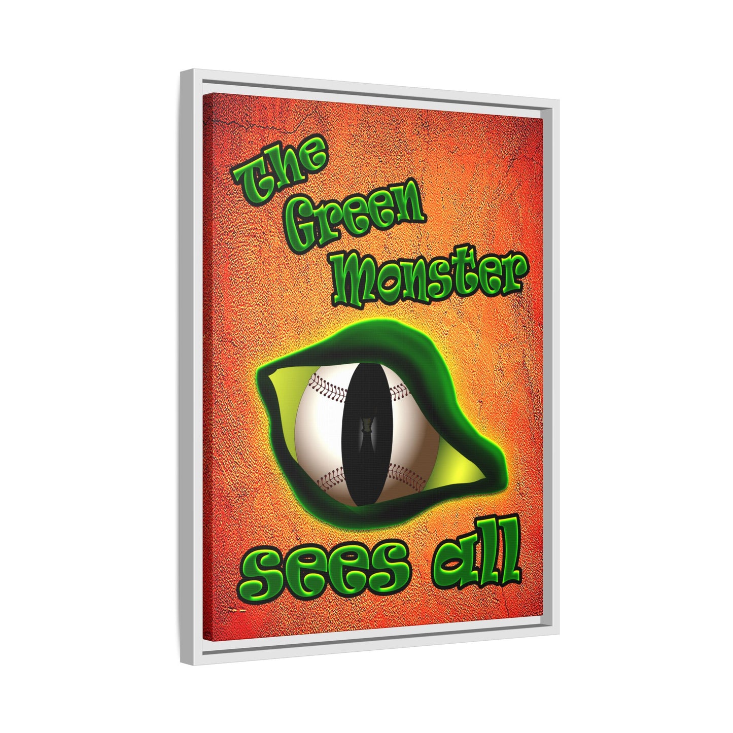 green monster - framed canvas art (burnt orange)