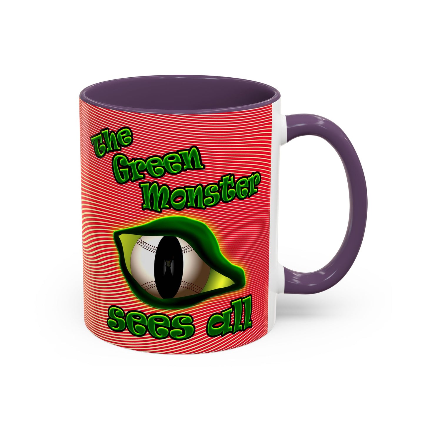 green monster - Accent Mug (yellow-orange wave)