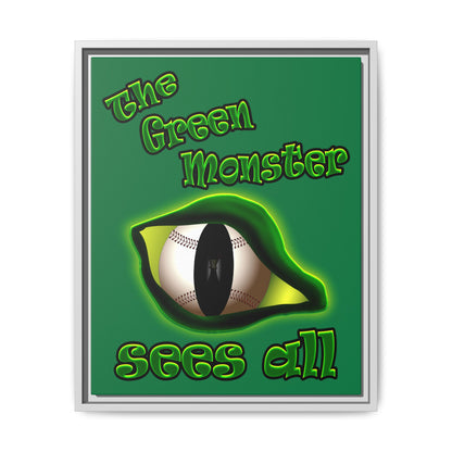 green monster - framed canvas art (dark green)