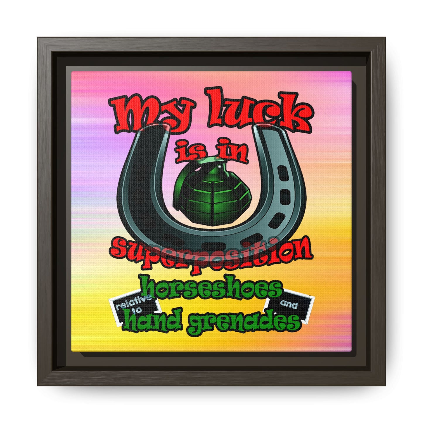 my luck - framed canvas art (color blur)