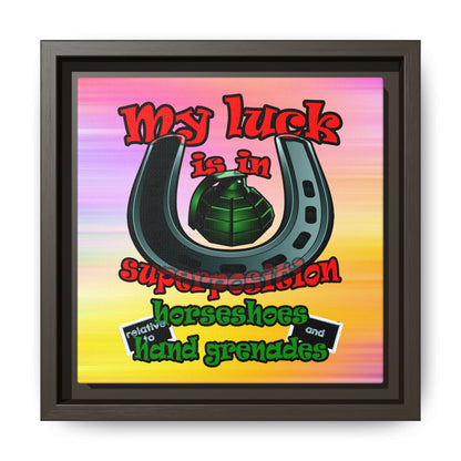 my luck - framed canvas art (color blur)