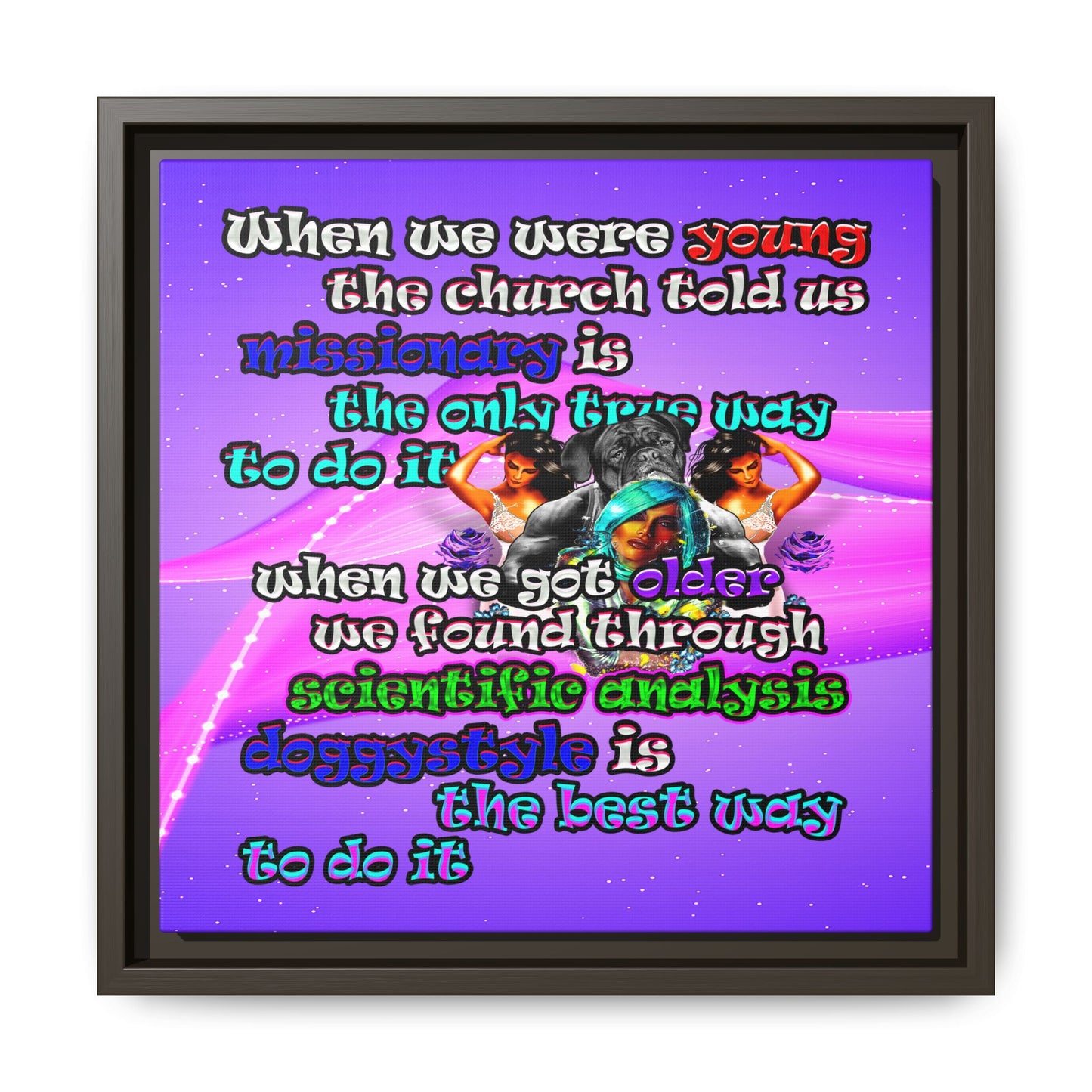 doggystyle - framed canvas art (purple-pink wave)