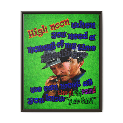 high noon - framed canvas art (green turf)