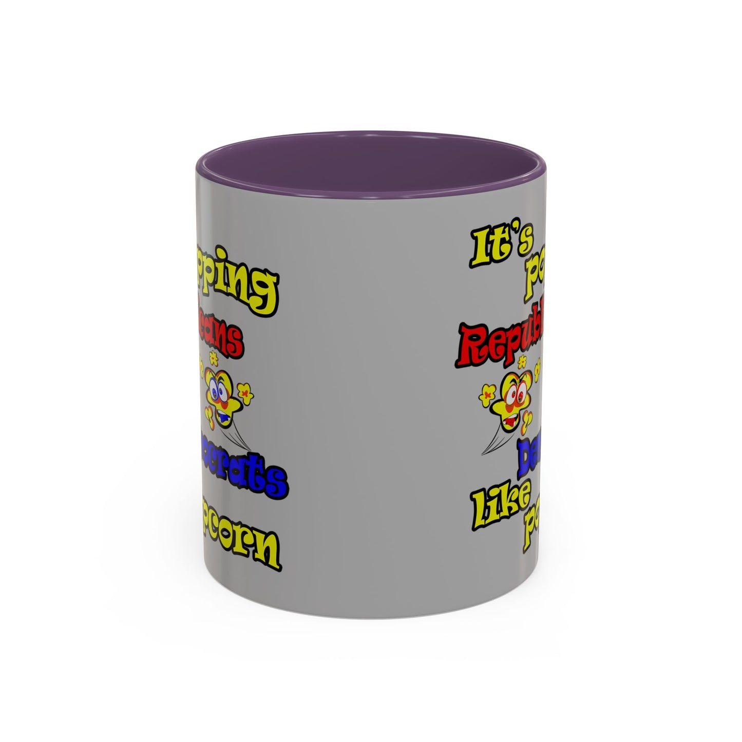 popping like popcorn - Accent Mug (light grey)