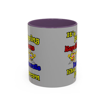 popping like popcorn - Accent Mug (light grey)