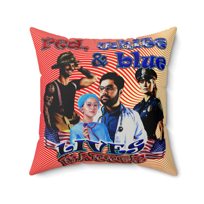 rw&b lives matter - Faux Suede Square Pillow - (yellow-orange wave)
