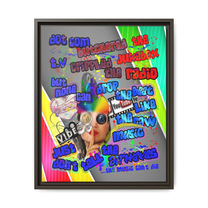 drop the beat - framed canvas art (rainbow split)