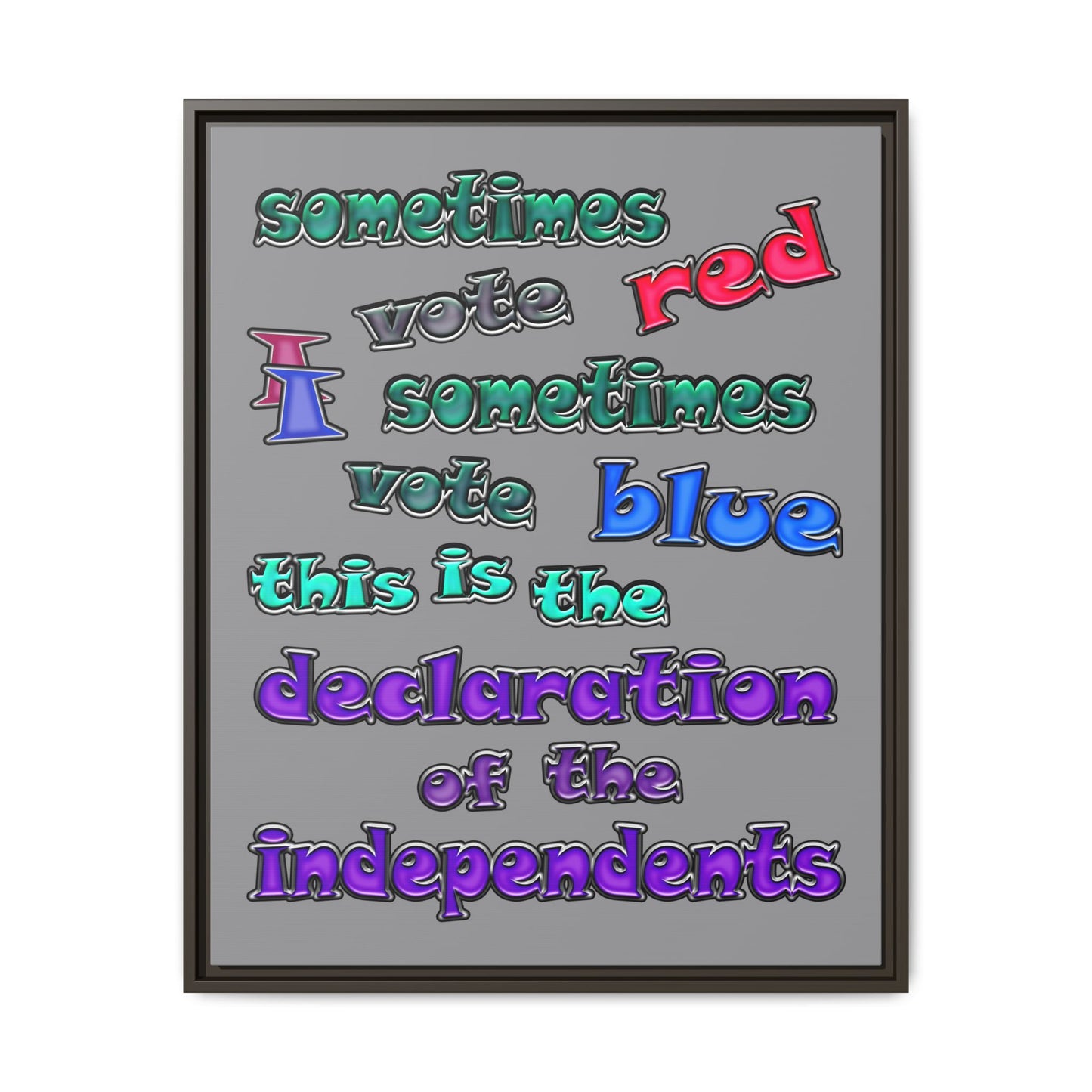 declaration of the independents - framed canvas art (grey)