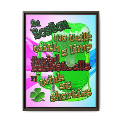celtics logo - framed canvas art (light blue-pink wave)
