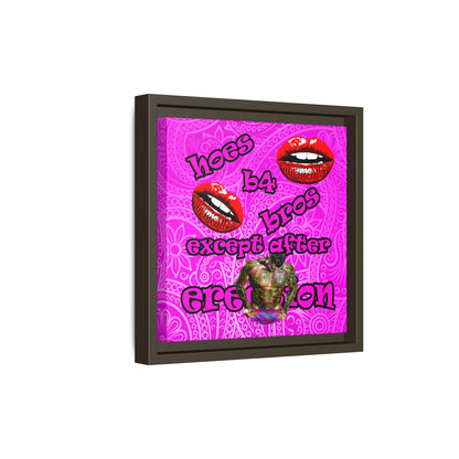 hoes b4 bros - framed canvas art (pink swirl)