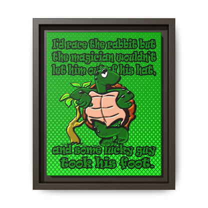 turtle race - framed canvas art (logo green)