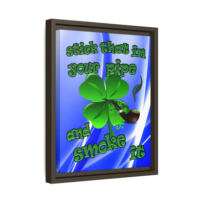 stick that in your pipe and smoke it - framed canvas art (blue-white wave)