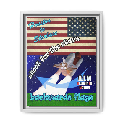 shoot for the stars - framed canvas art ('snoops' background)