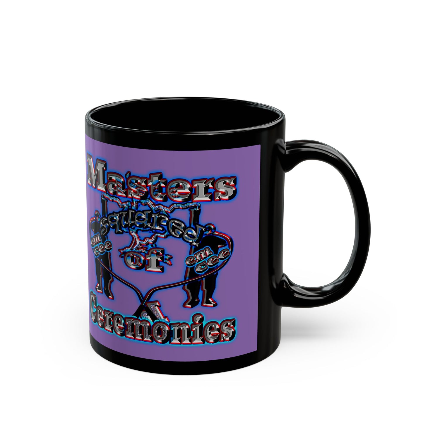 em cee squared - Black Mug (light purple)