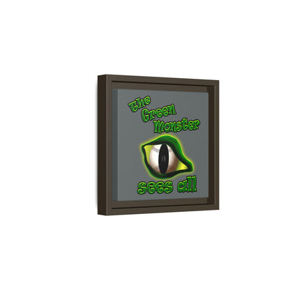 green monster - framed canvas art (dark grey)