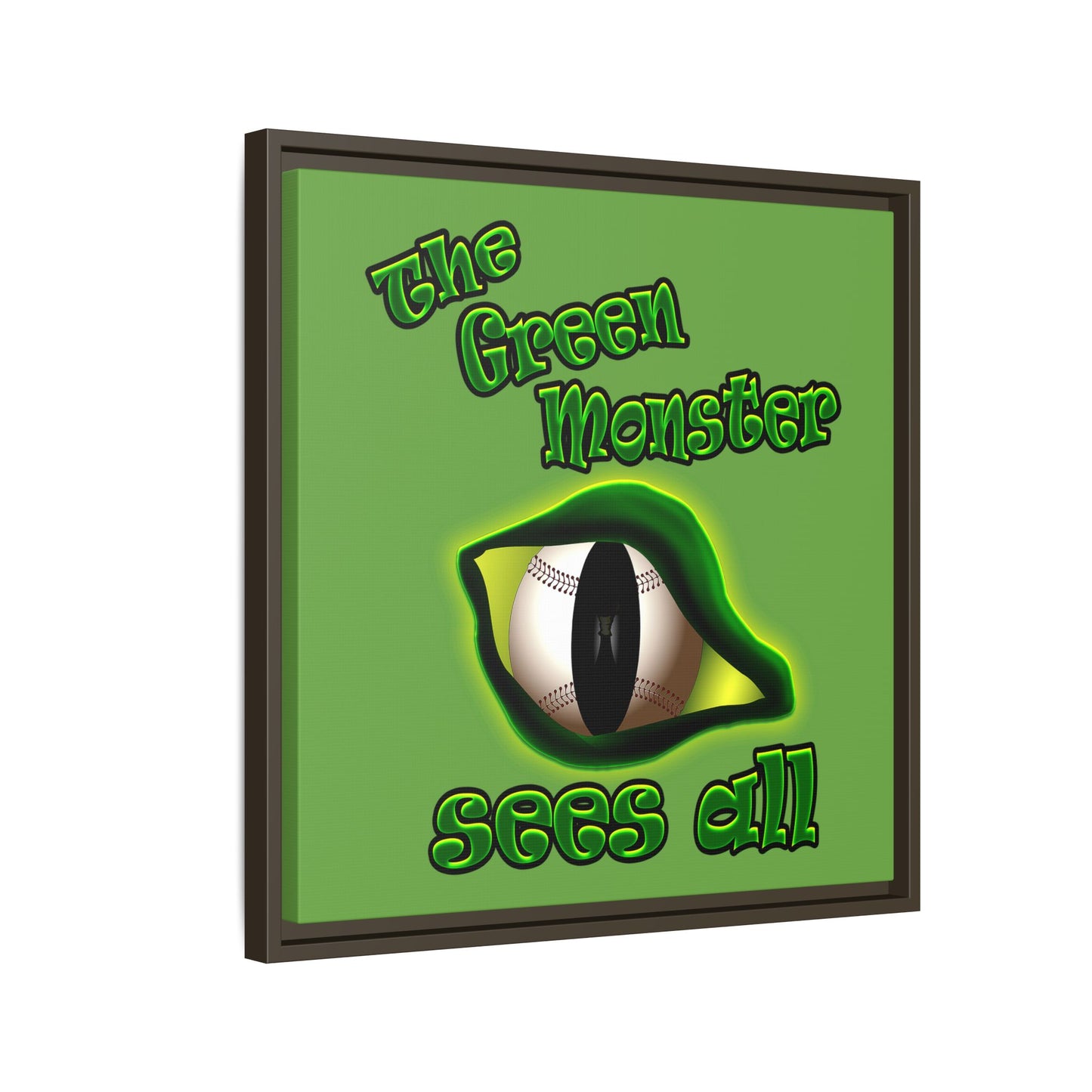 green monster - framed canvas art (green)