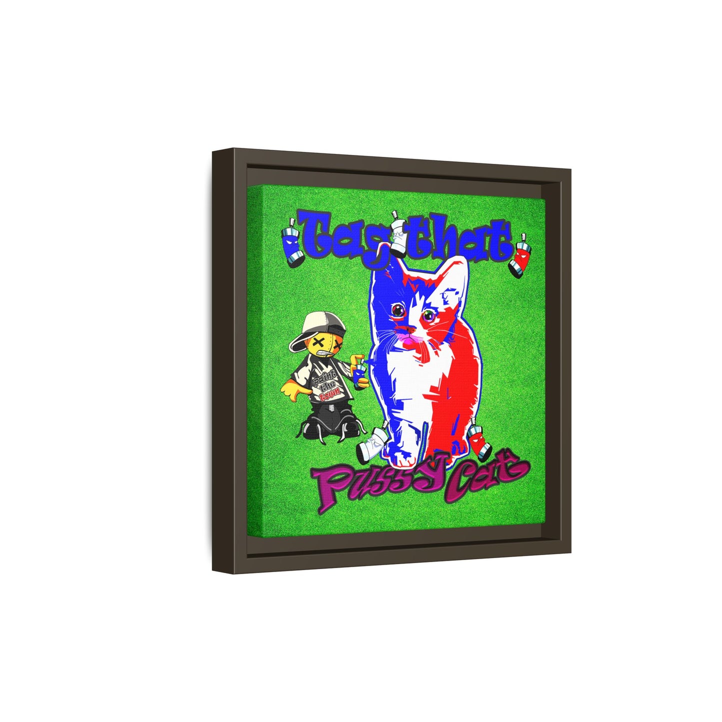 tag that - framed canvas art (green turf)