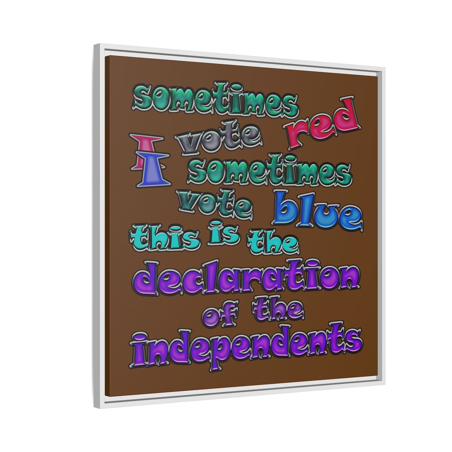 declaration of the independents - framed canvas art (brown)