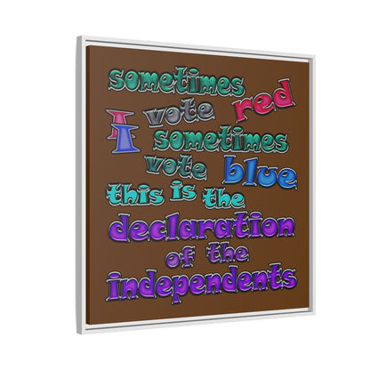 declaration of the independents - framed canvas art (brown)