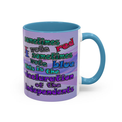 declaration of the independents - Accent Mug (light blue-pink wave)