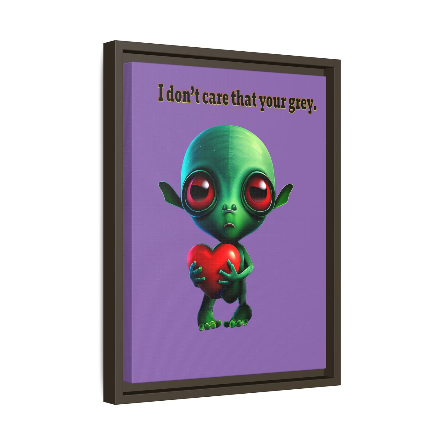 I don't care that your grey - framed canvas art (light purple)